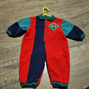 Vintage Samara Colorful One Piece Corduroy 24 Months Boy 90s